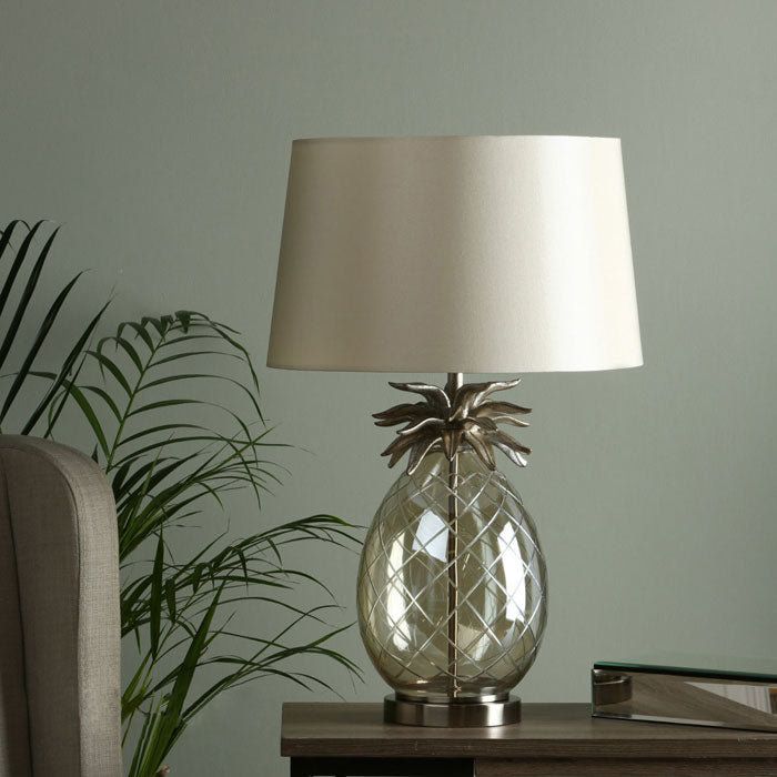 LARGE Laura Ashley Pineapple Table Lamp with Champagne Cut Glass and S