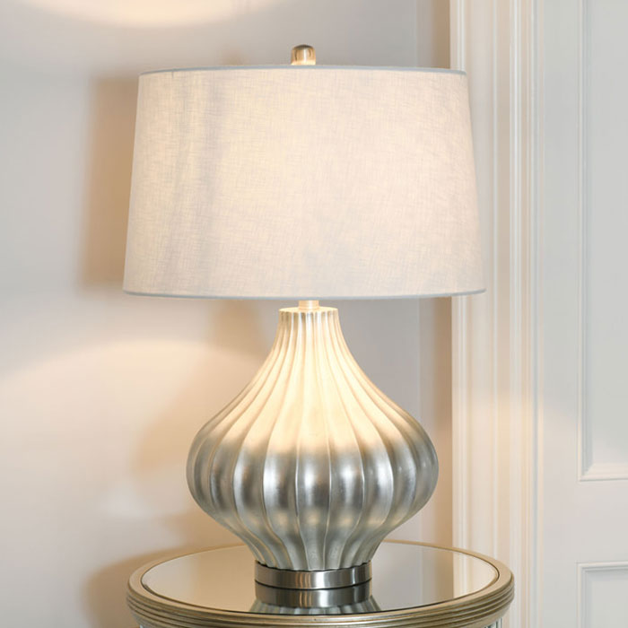 Large Luxury Silver Table Lamp