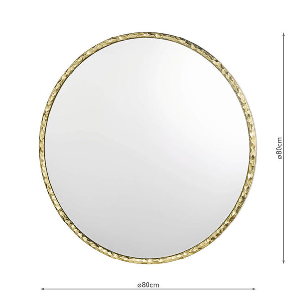 Dar Jinelle Square Mirror Textured Gold Frame 80cm 002JIN80