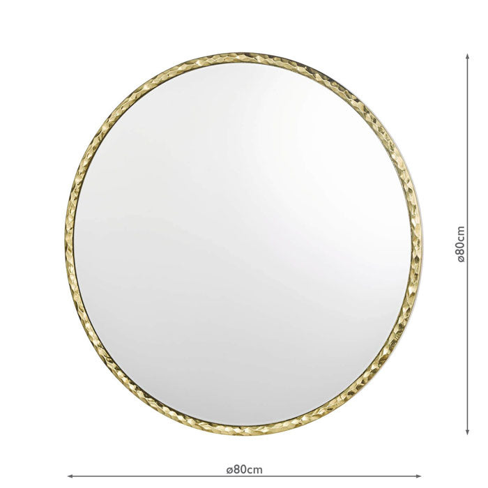 Dar Jinelle Square Mirror Textured Gold Frame 80cm 002JIN80