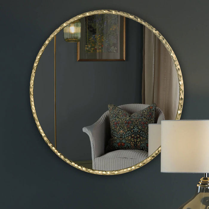 Dar Jinelle Square Mirror Textured Gold Frame 80cm 002JIN80