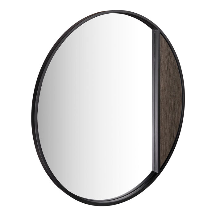 Dar Rasmus Mirror Mocha Veneer and Matt Black 80cm 002RAS001