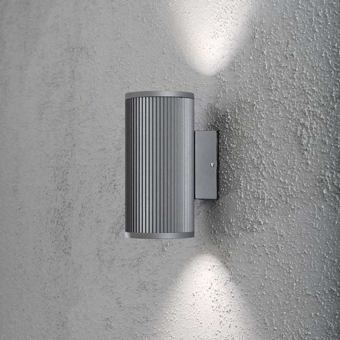Konstsmide 7514-300 Siracusa 2 Light Up and Down Outdoor Wall Fixture GU10 in a Grey Finish