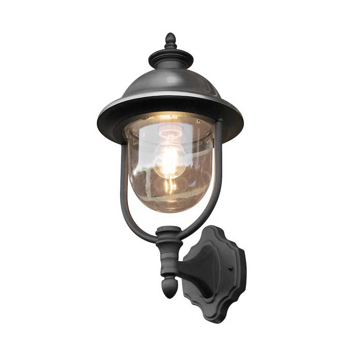 Konstsmide 7239-000 Parma Outdoor Lantern Wall Light in Black with Stainless Steel