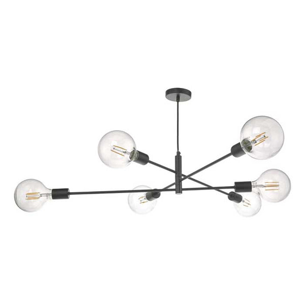 Dar Alana 6 Light Pendant Black ALA0622