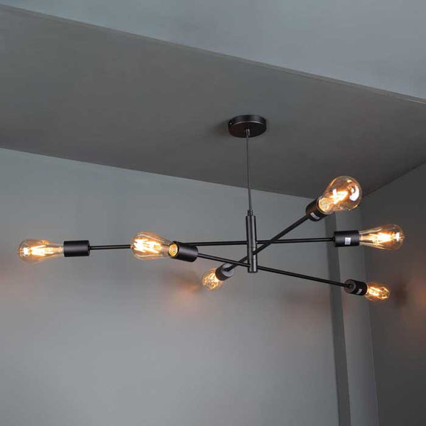 Dar Alana 6 Light Pendant Black ALA0622