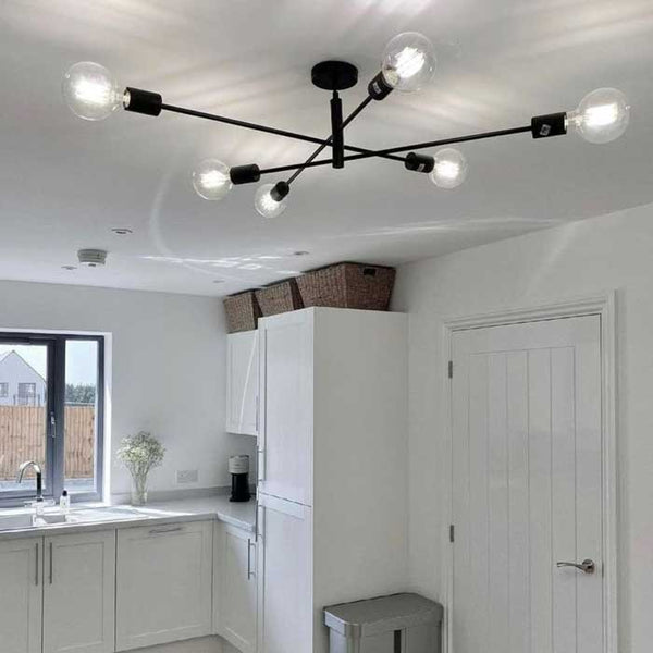 Dar Alana 6 Light Pendant Black ALA0622