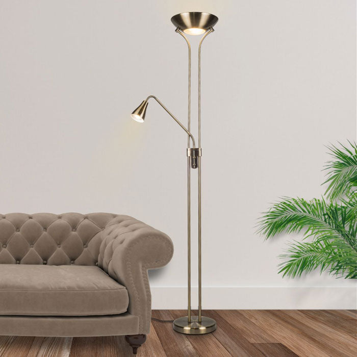 Magnalux Alba Mother and Child Floor Lamp Antique Brass ALB02ABFL