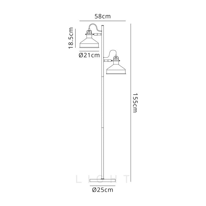 Apollo White Satin Floor Lamp with Two Lamp Heads