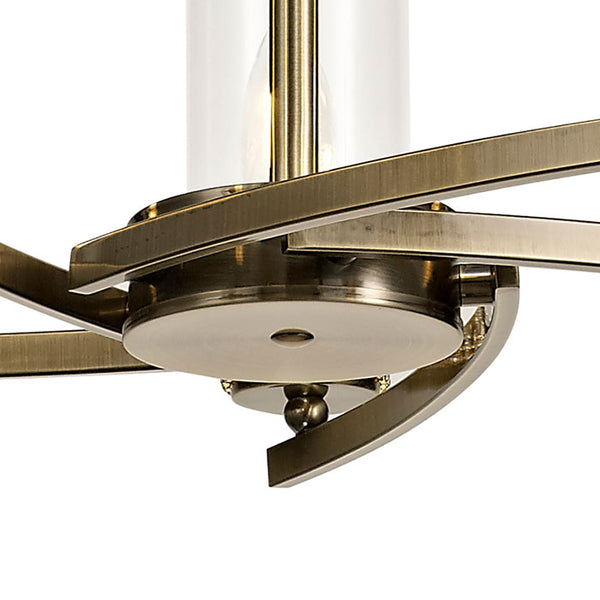 Lucia 5-Light Antique Brass Pendant / Semi Flush Pendant
