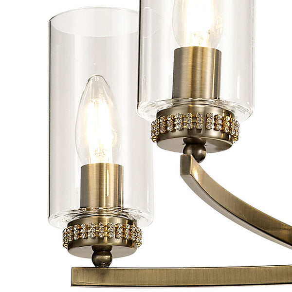 Lucia 5-Light Antique Brass Pendant / Semi Flush Pendant