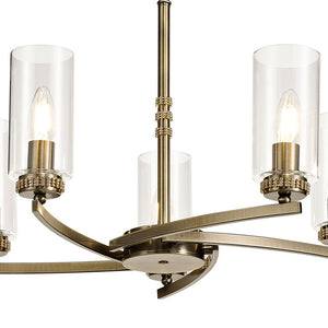 Lucia 5-Light Antique Brass Pendant / Semi Flush Pendant