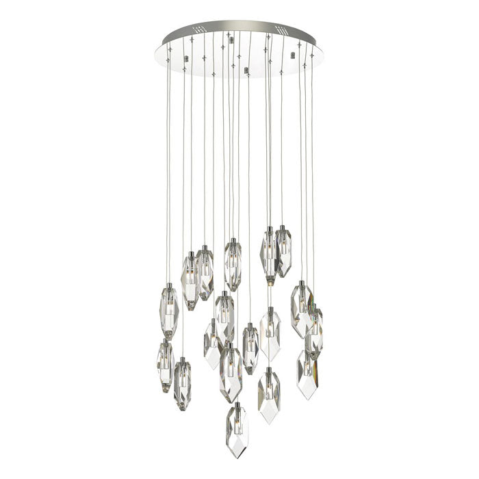 Dar Lighting Crystal 18 Light Cluster Pendant Polished Chrome & Crystal CRY1850