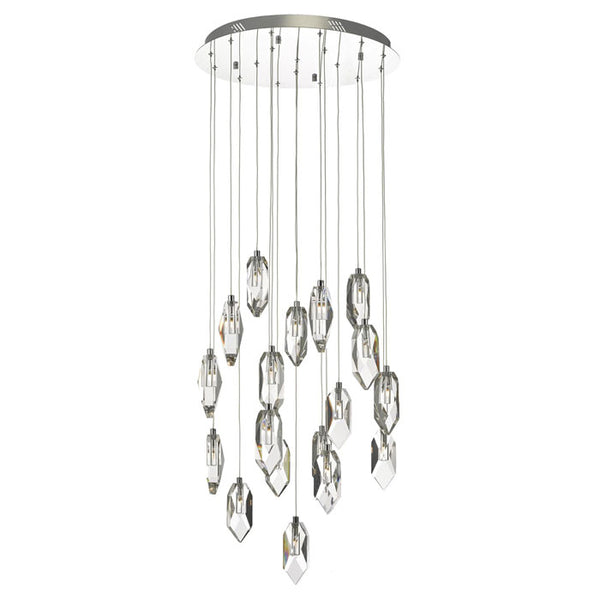 Dar Lighting Crystal 18 Light Cluster Pendant Polished Chrome & Crystal CRY1850