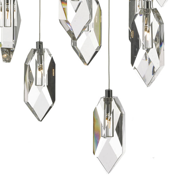 Dar Lighting Crystal 18 Light Cluster Pendant Polished Chrome & Crystal CRY1850