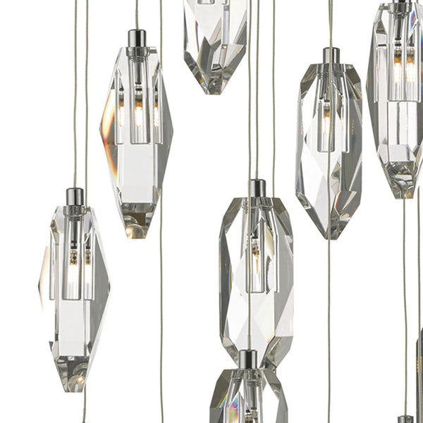 Dar Lighting Crystal 18 Light Cluster Pendant Polished Chrome & Crystal CRY1850