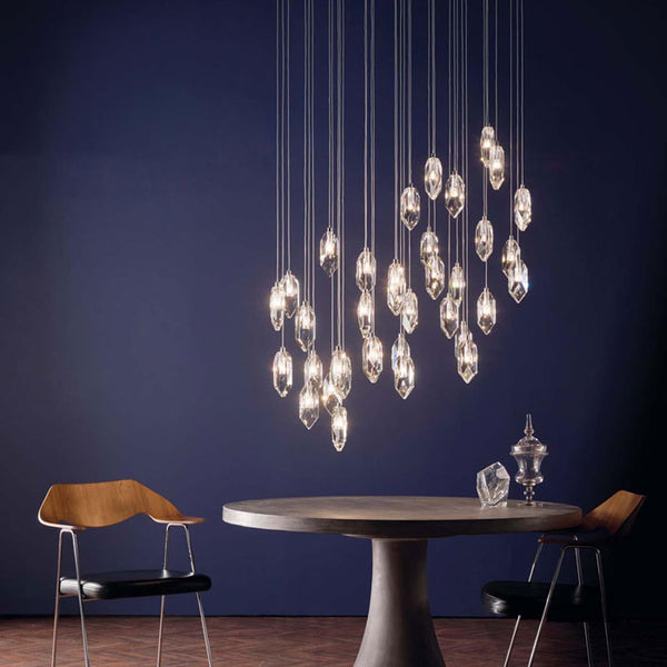 Dar Lighting Crystal 18 Light Cluster Pendant Polished Chrome & Crystal CRY1850