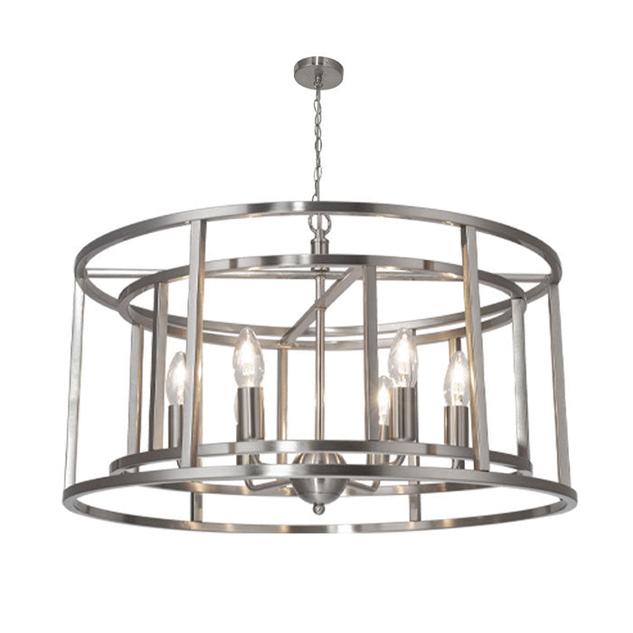 Magnalux Chester 6 Light Pendant Satin Chrome CHE06SC