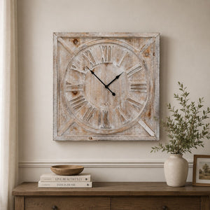 Wooden Square Wall Clock CL3019