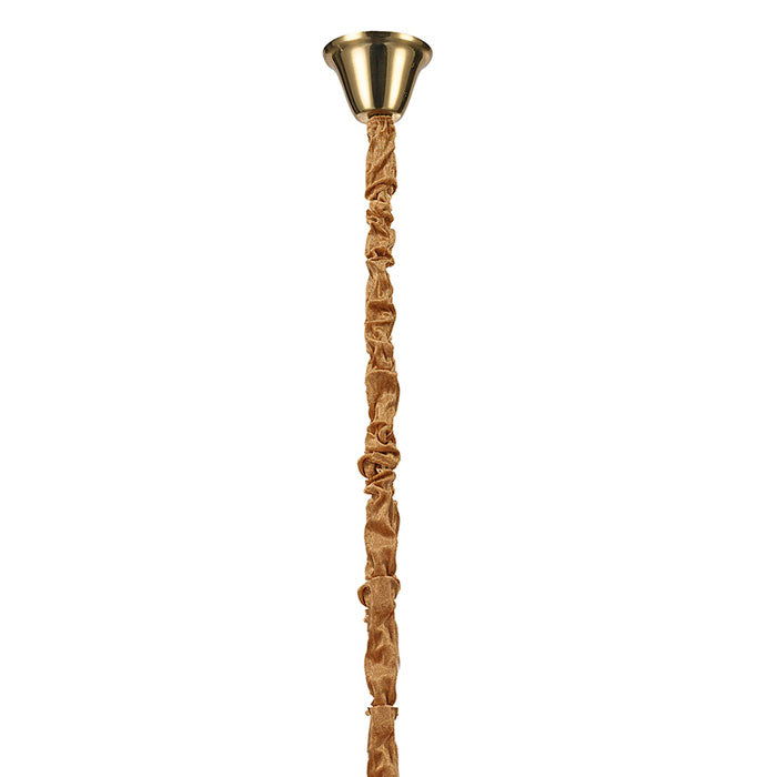 Conrad 60cm Pendant Round 8 Light in Brass with Clear Sculpted Glass