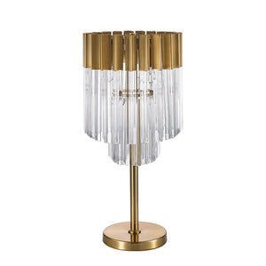 Conrad Brass and Clear Sculpted Glass Table Lamp