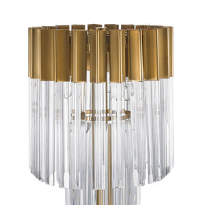 Conrad Brass and Clear Sculpted Glass Table Lamp