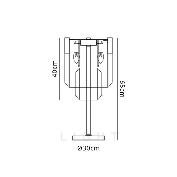Conrad Brass and Clear Sculpted Glass Table Lamp
