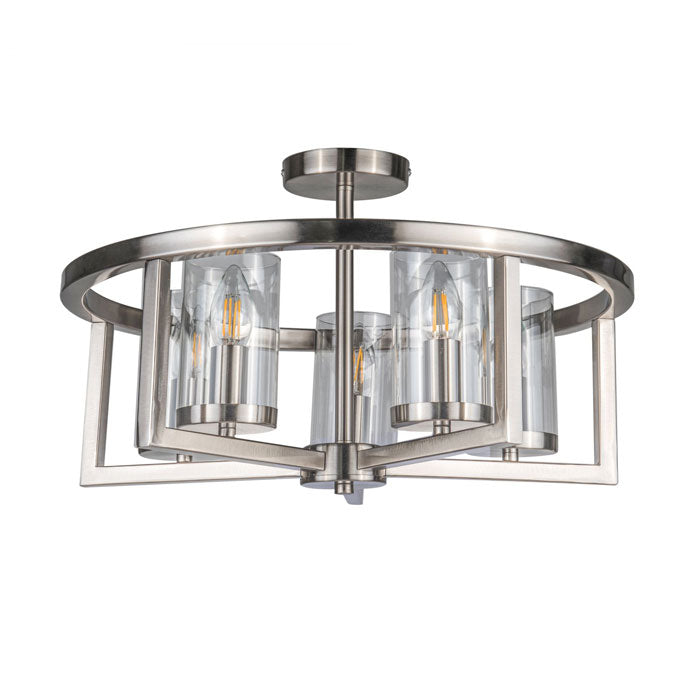 Magnalux Costello 5 Light Semi Flush Satin Chrome COS05SC
