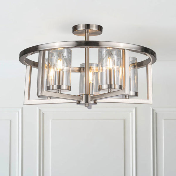 Magnalux Costello 5 Light Semi Flush Satin Chrome COS05SC