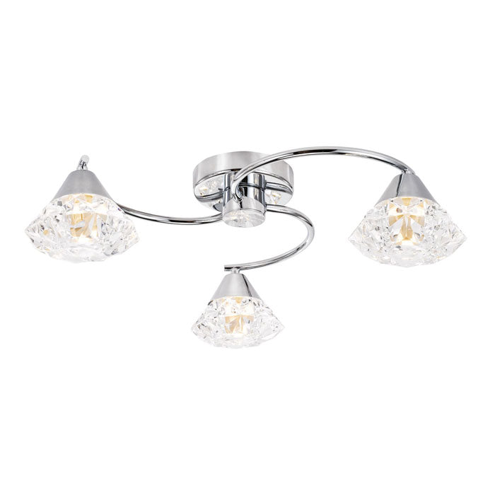 Dar Dilys 3 Light Semi-Flush Polished Chrome DIL5350