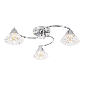Dar Dilys 3 Light Semi-Flush Polished Chrome DIL5350