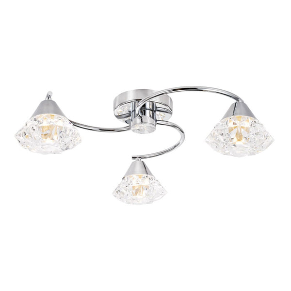 Dar Dilys 3 Light Semi-Flush Polished Chrome DIL5350