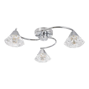Dar Dilys 3 Light Semi-Flush Polished Chrome DIL5350