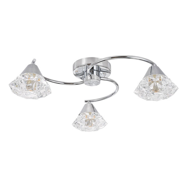Dar Dilys 3 Light Semi-Flush Polished Chrome DIL5350