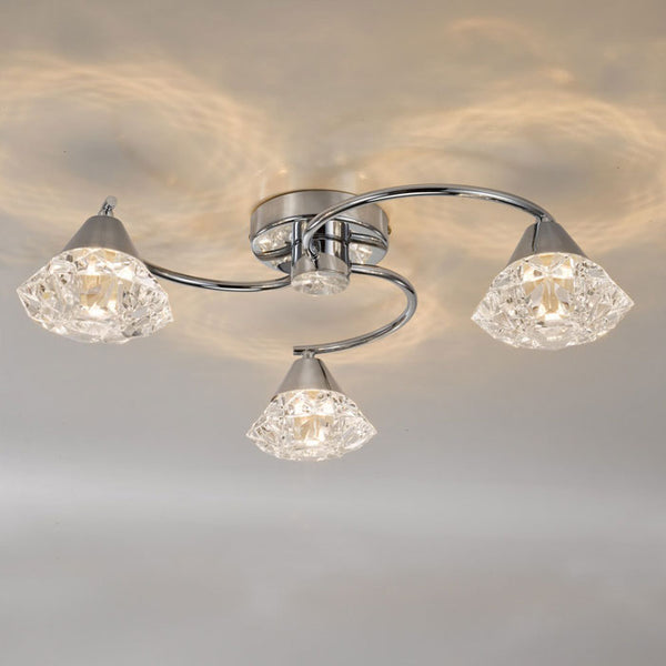 Dar Dilys 3 Light Semi-Flush Polished Chrome DIL5350
