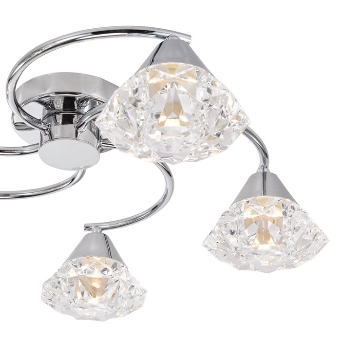 Dar Dilys 5 Light Semi-Flush Polished Chrome DIL5450