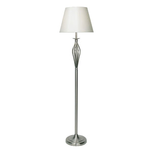 Dar Bybliss Floor Lamp Satin Chrome with Cream Shade – BYB4946