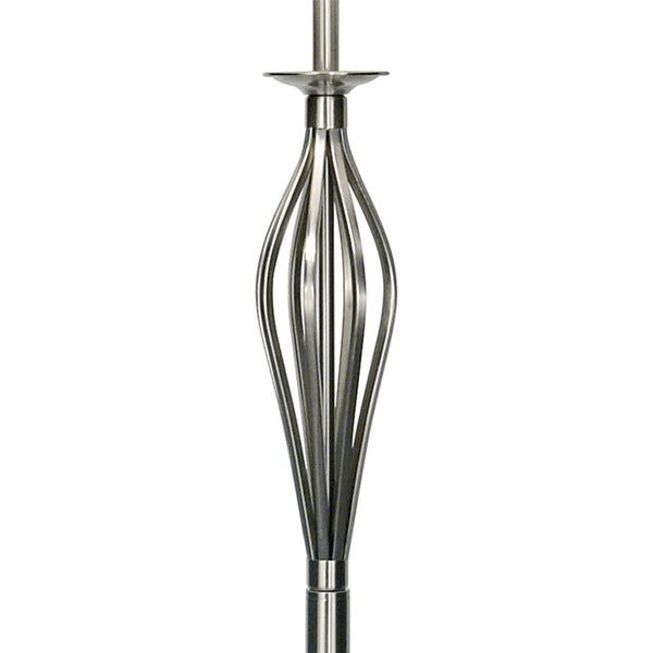 Dar Bybliss Floor Lamp Satin Chrome with Cream Shade – BYB4946