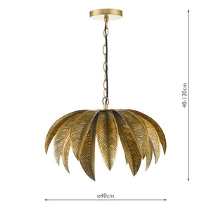 Dar Cara Pendant Antique Gold CAR0135