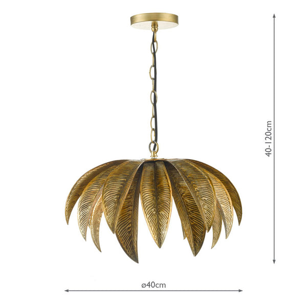 Dar Cara Pendant Antique Gold CAR0135