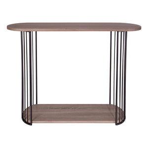 Dar Drum Console Table Oak Effect Veneer and Matt Black 001DRU002