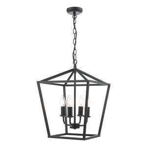 Dar Fionn 4 Light Lantern Matt Black FIO0422