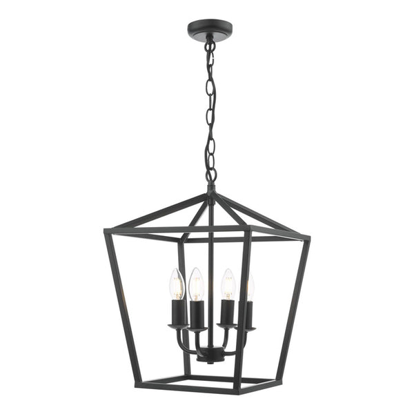 Dar Fionn 4 Light Lantern Matt Black FIO0422