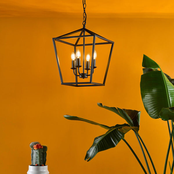 Dar Fionn 4 Light Lantern Matt Black FIO0422