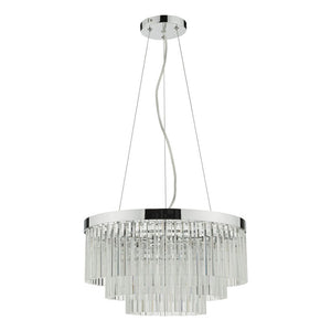 Dar Giovana 5 Light Pendant Glass & Polished Chrome GIO0508