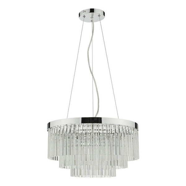 Dar Giovana 5 Light Pendant Glass & Polished Chrome GIO0508