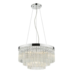 Dar Giovana 5 Light Pendant Glass & Polished Chrome GIO0508