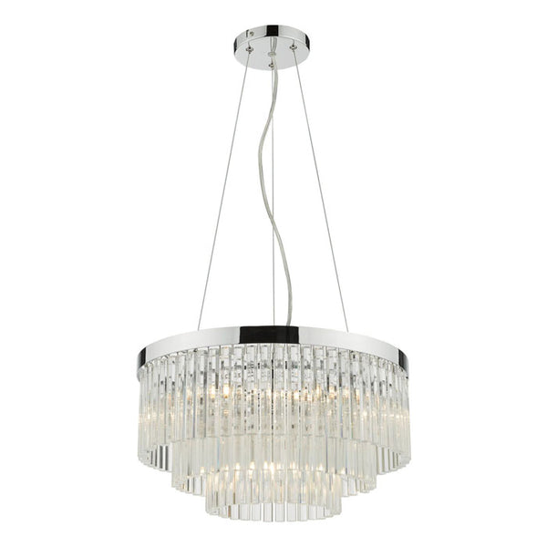 Dar Giovana 5 Light Pendant Glass & Polished Chrome GIO0508