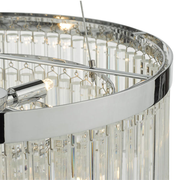 Dar Giovana 5 Light Pendant Glass & Polished Chrome GIO0508