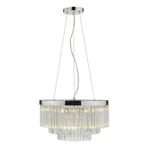Dar Giovana 5 Light Pendant Glass & Polished Chrome GIO0508